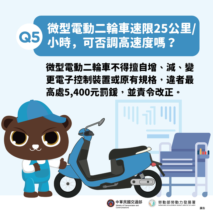 微型電動二輪車，號誌、標誌標線都要看，守法行駛保平安。